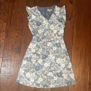 LOFT Blue and White Floral Mini Dress